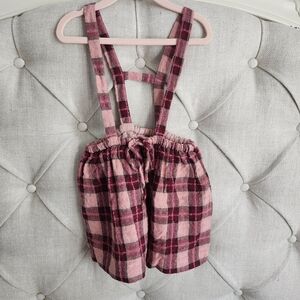 Zara Plaid Suspender Skirt